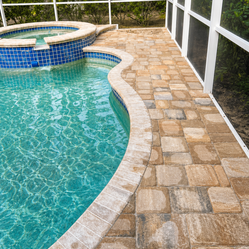 Pool deck paver detail