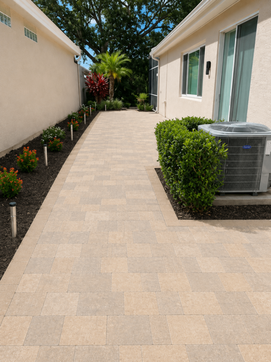 Side yard paver path