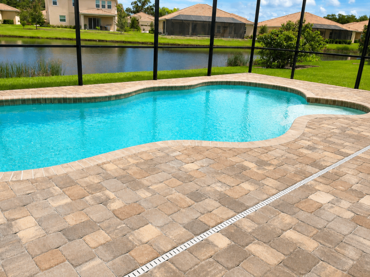 Lakeside pool deck